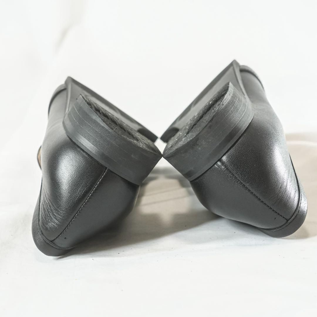 新品未使用品！銀座カネマツ　アクアベル　黒ローファー　24.5 KN255301ENABLK 【本革】【防水】アクアベルソフトローファー（銀座