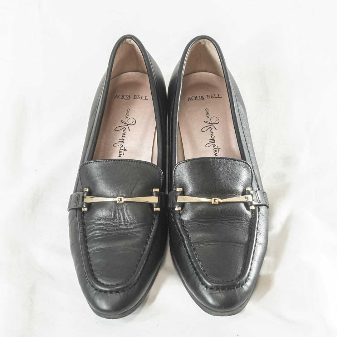 ☆美品☆ 銀座かねまつ アクアベル 本革ローファー 23cm 防水仕様