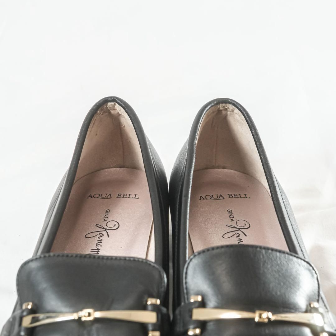 ☆美品☆ 銀座かねまつ アクアベル 本革ローファー 23cm 防水仕様