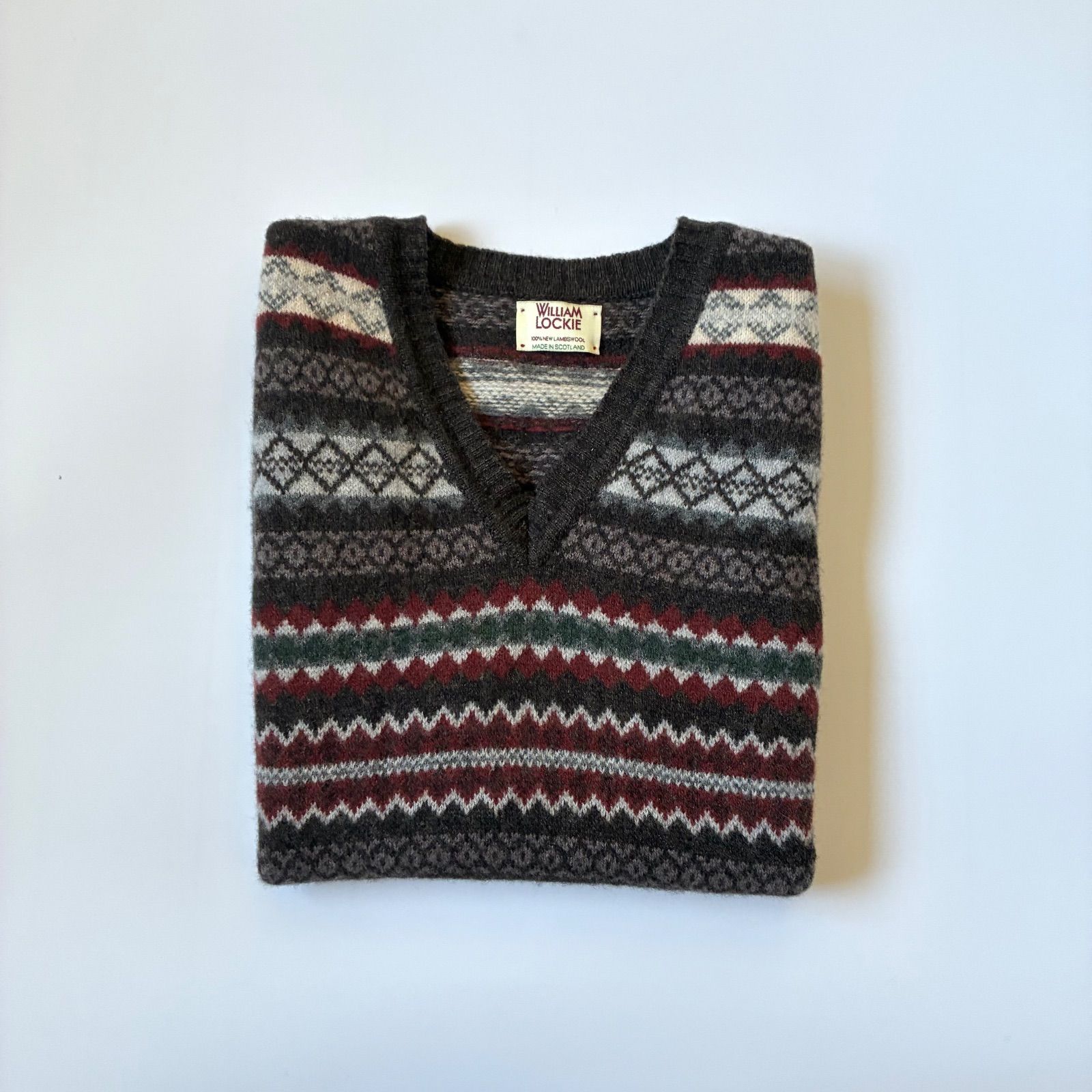 WILLIAM LOCKIE / フェアアイル 総柄 ウールニット ベスト - メルカリ