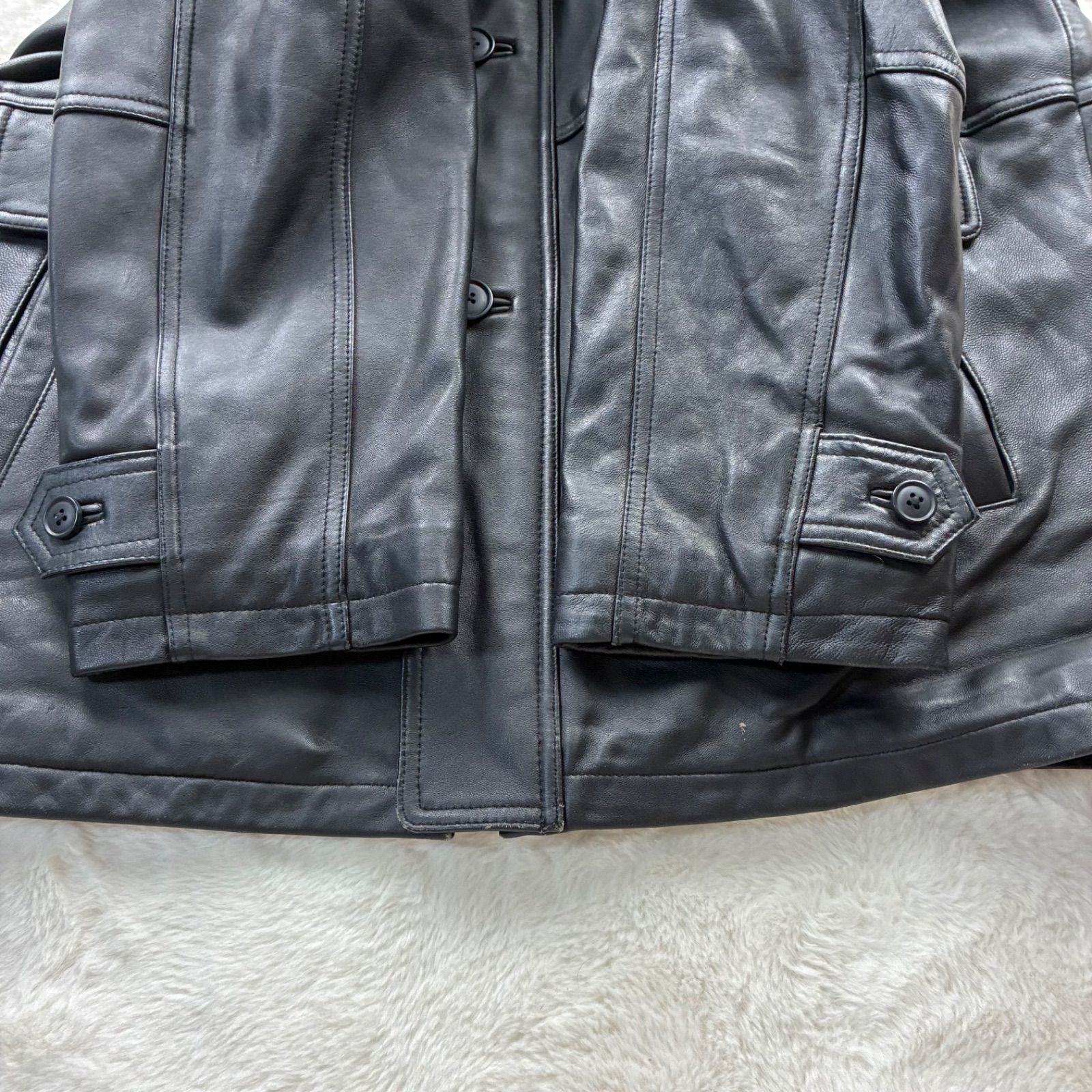 Dock land ドックランド レザーハーフコート M 中綿 キルティング