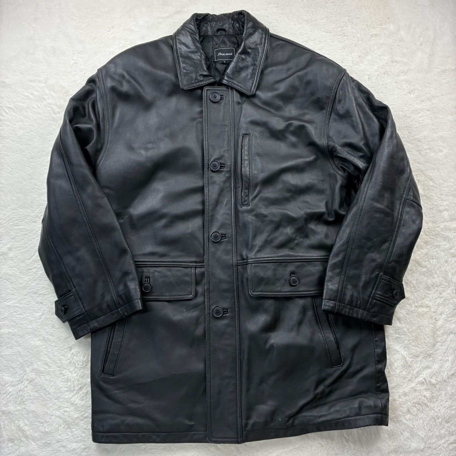 Dock land ドックランド レザーハーフコート M 中綿 キルティング