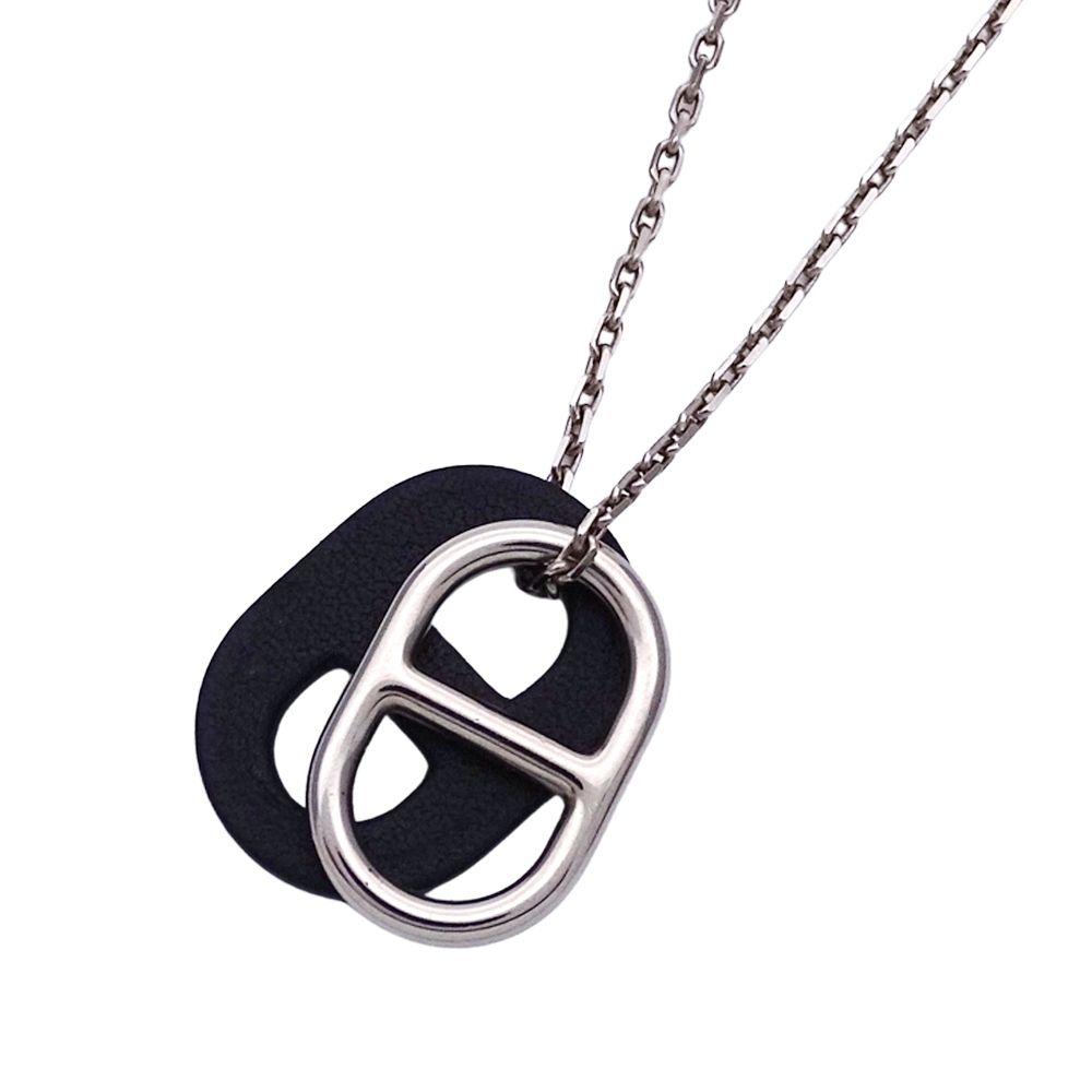 エルメス オーマイヨン ネックレス シェーヌダンクル シルバー ブラック エルメス HERMES ネックレス レディース メンズ ブランド オーマイヨン