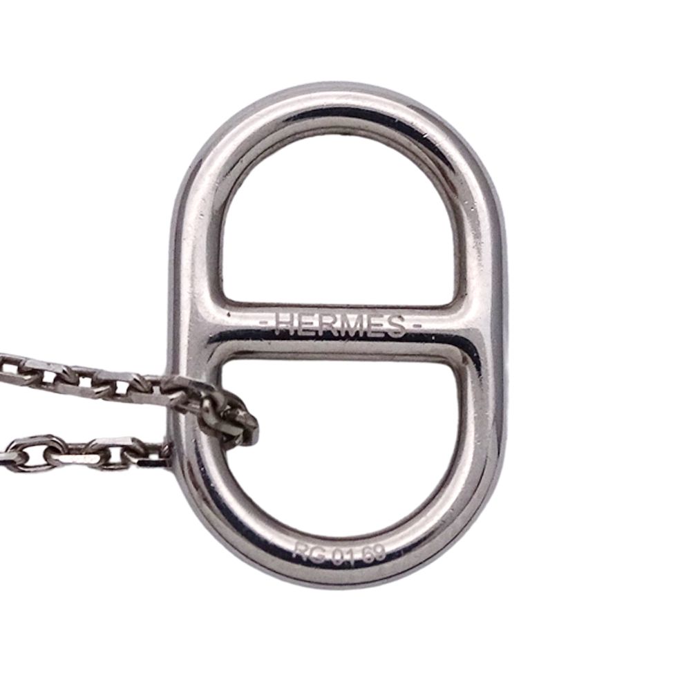 エルメス オーマイヨン ネックレス シェーヌダンクル シルバー ブラック HERMES - エルメス オーマイヨン ペンダント ネックレス