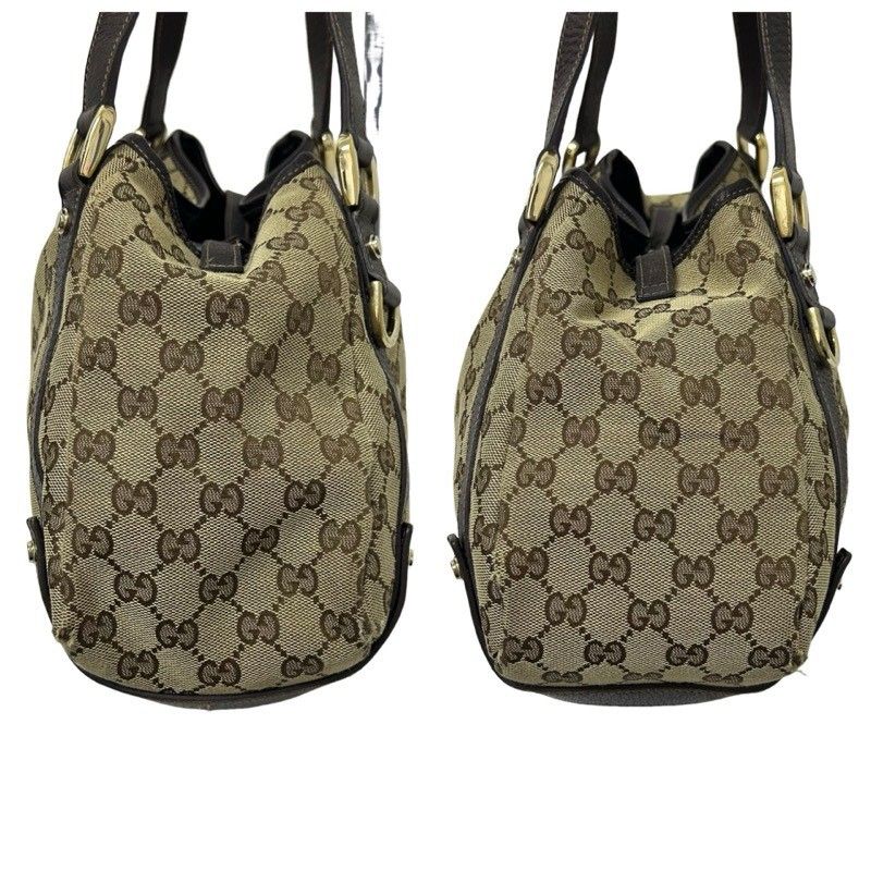 GUCCI グッチ GGキャンバス 130736 493492 ブラウン PVCレザー