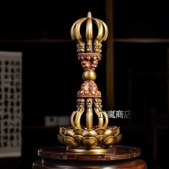密教法具「九鈷杵」真鍮製 最高級品 チベット仏教純銅製九股金剛杵 魔