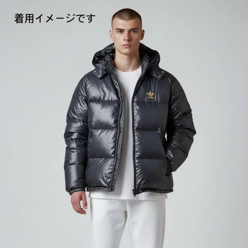 90s Adidas Padded Jacket Mens XL Navy 黒タグ 大きいサイズ