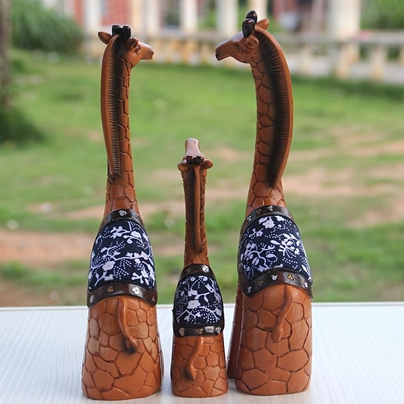 置物 オブジェ ガーデンオーナメント キリンの家族 きりん 3個セット