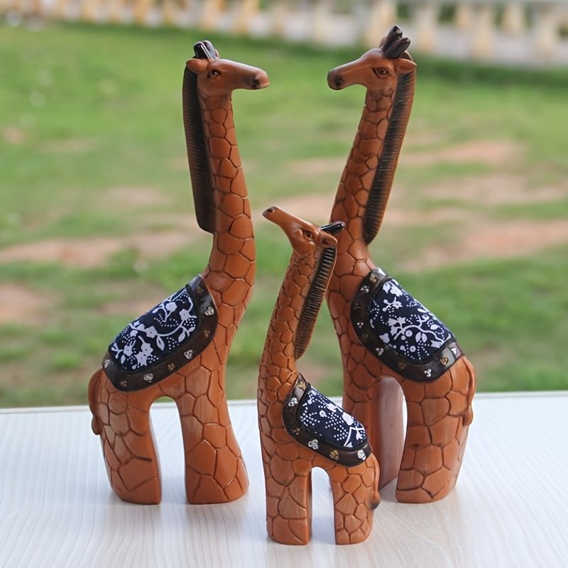 置物 オブジェ ガーデンオーナメント キリンの家族 きりん 3個セット