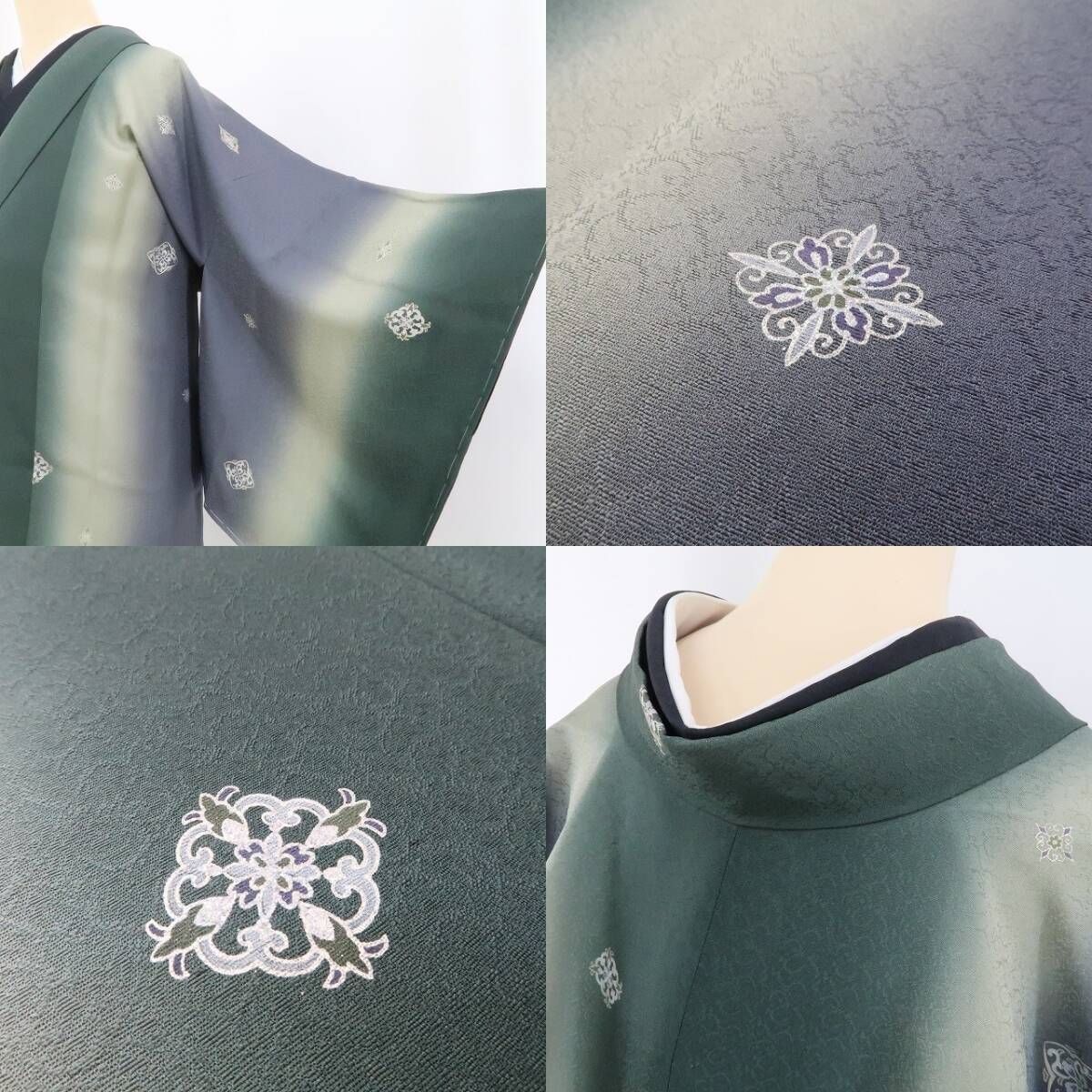 ❁tomihisa❁新品 華文 縦暈し 着物 正絹“視線を射止めて振り返る