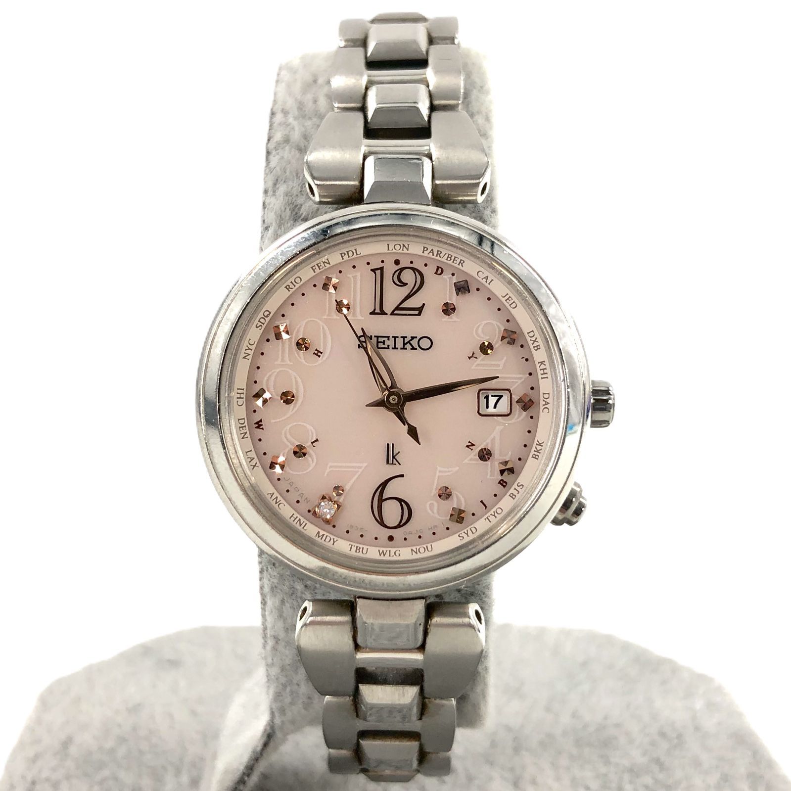 SEIKO セイコー LUKIA ルキア 1b35-0AD0 SS/ソーラー 公式 ピンク文字
