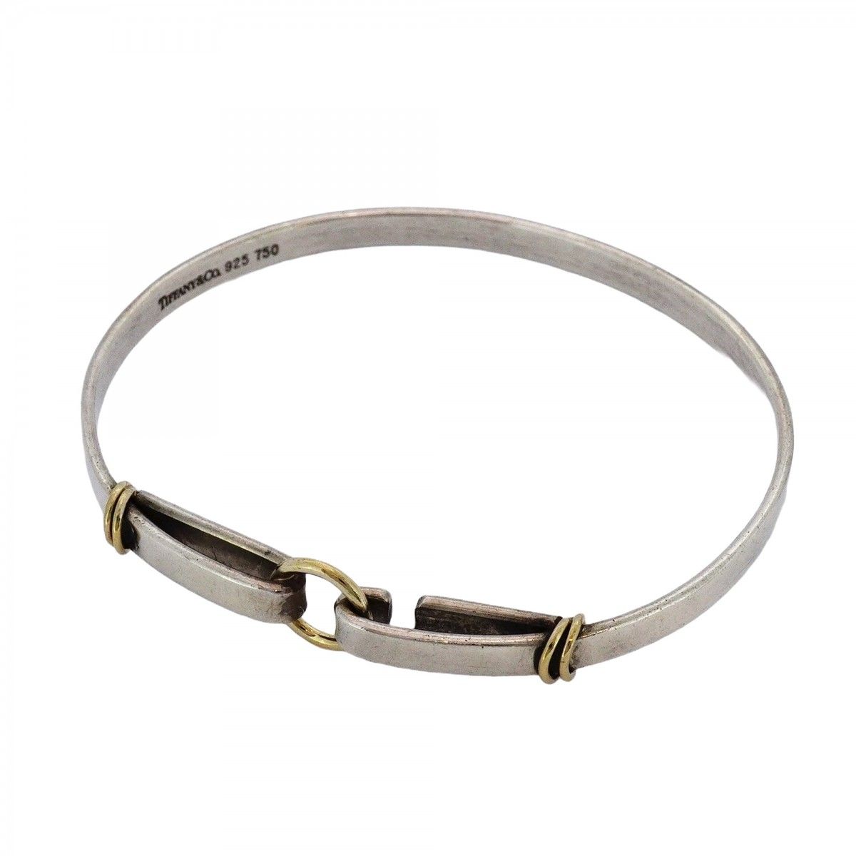 ティファニー　シルバーゴールド　バングル ティファニー ロック バングル イエローゴールド ＆ ホワイトゴールド