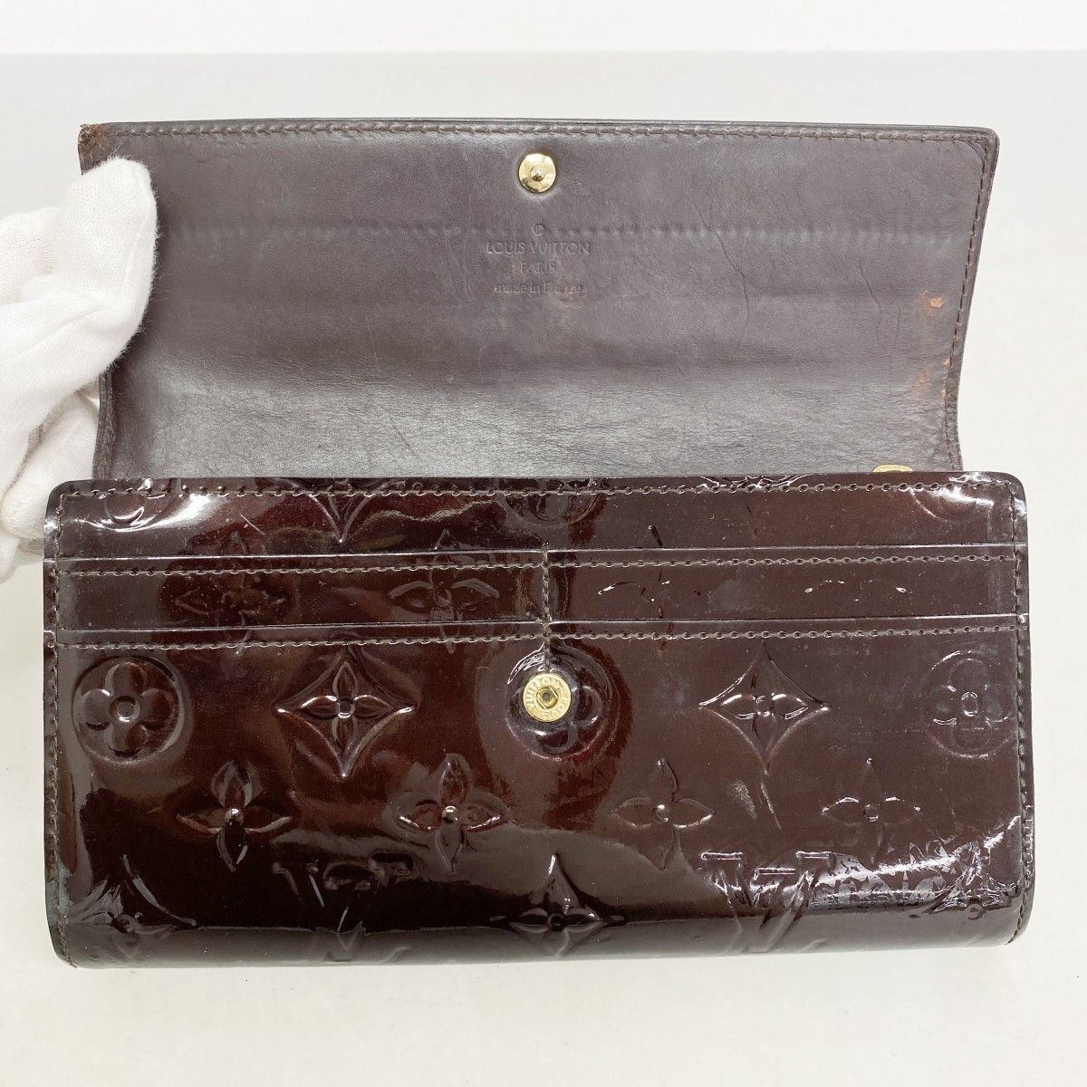5pc3784】ルイヴィトン 長財布 ヴェルニ ポルトフォイユサラ M93524