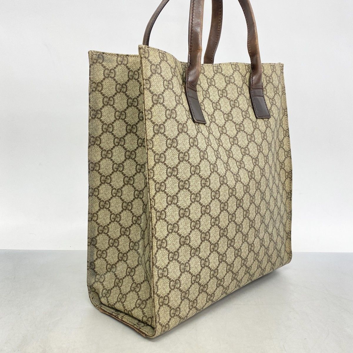 5pc4002-k】グッチ トートバッグ GGスプリーム 91249 PVC ブラウン