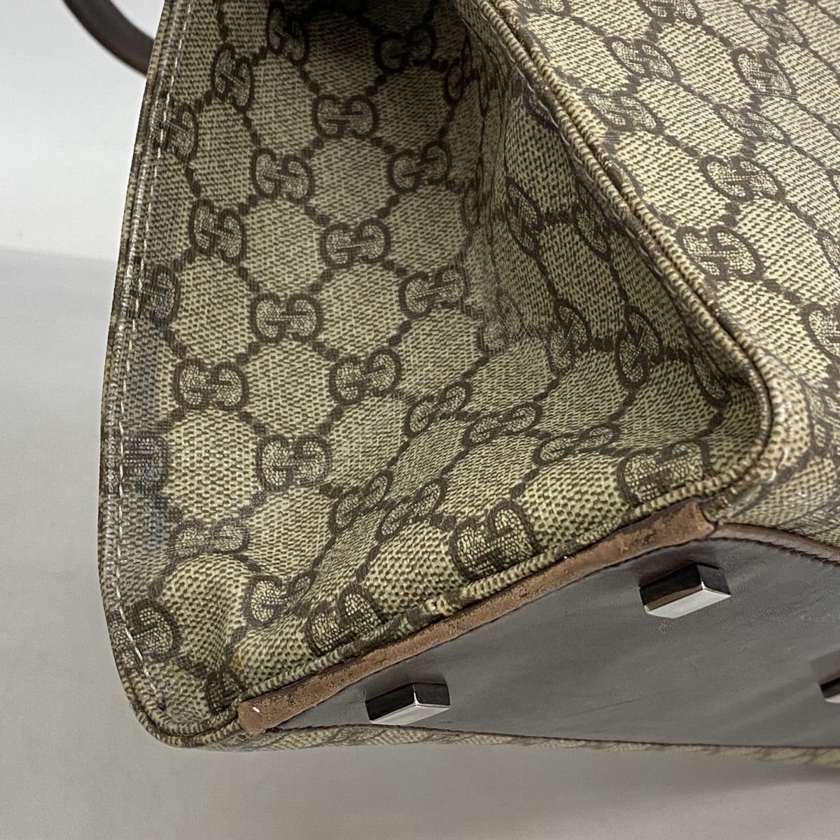 5pc4002-k】グッチ トートバッグ GGスプリーム 91249 PVC ブラウン