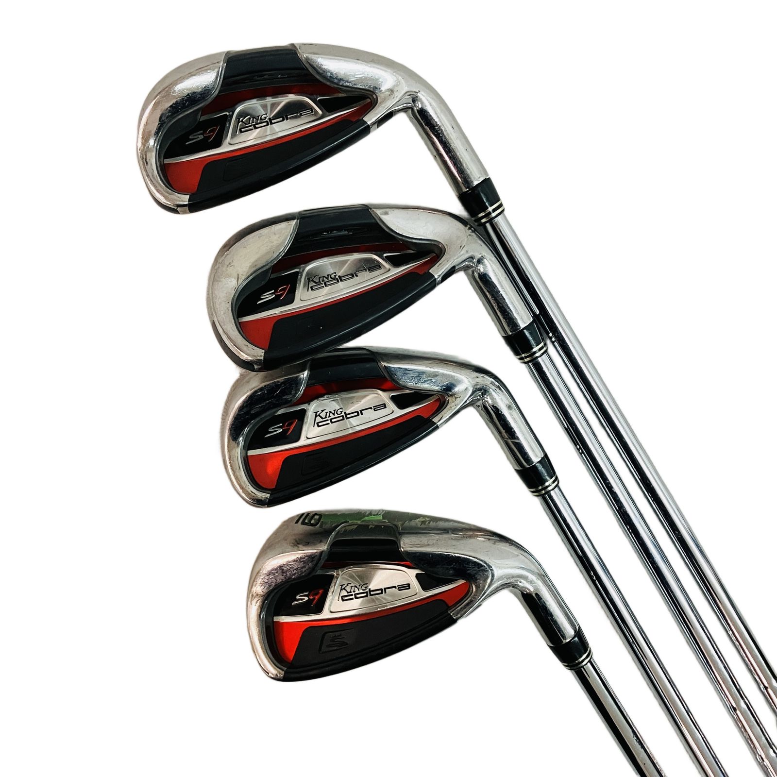 V304 キングコブラ メンズ ゴルフ セット フレックスR 赤 初心者向け KING cobra キングコブラ S9 5.6.9.P 4本セット シャフト:n.s.pro