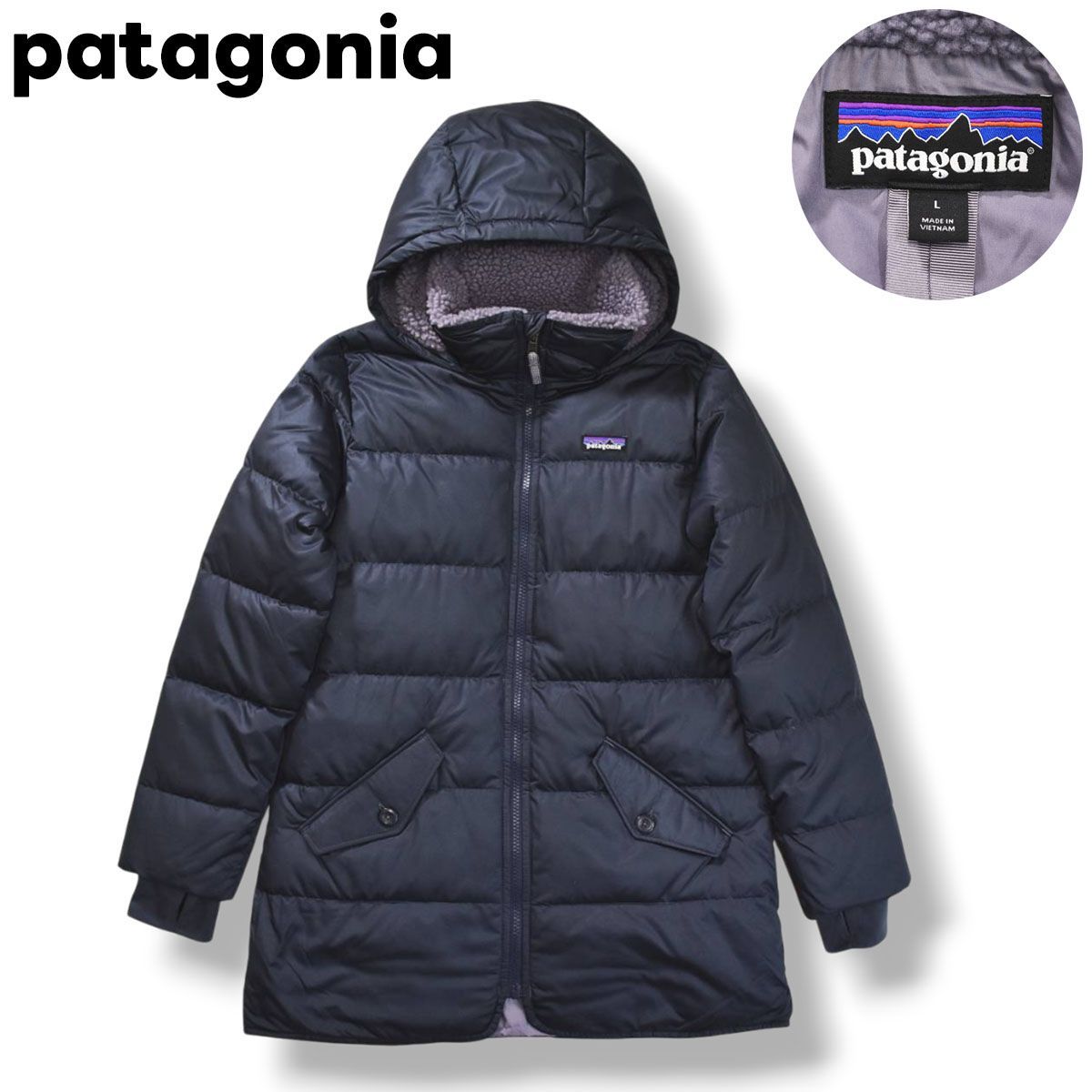 Patagonia ダウンジャケット (レディースM、キッズXXL パタゴニア patagonia Girl's Down Parka フード付き ダウンジャケット