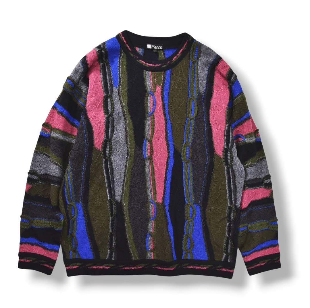 美品】 90s ヴィンテージ オーストラリア製 メリノ MERINO ウール 3D