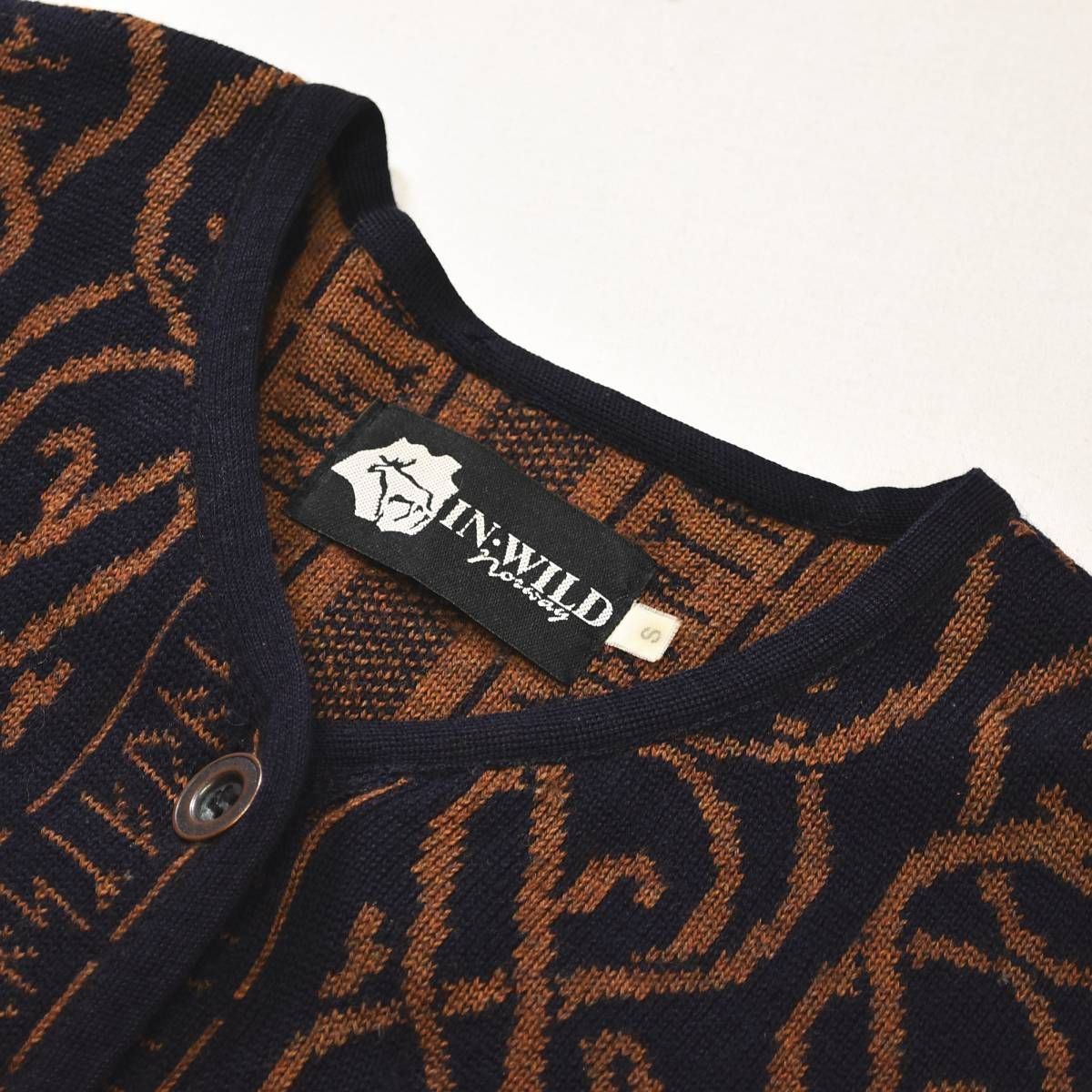 90's ノルウェー製 ハンドニット カーディガン ノルディック柄