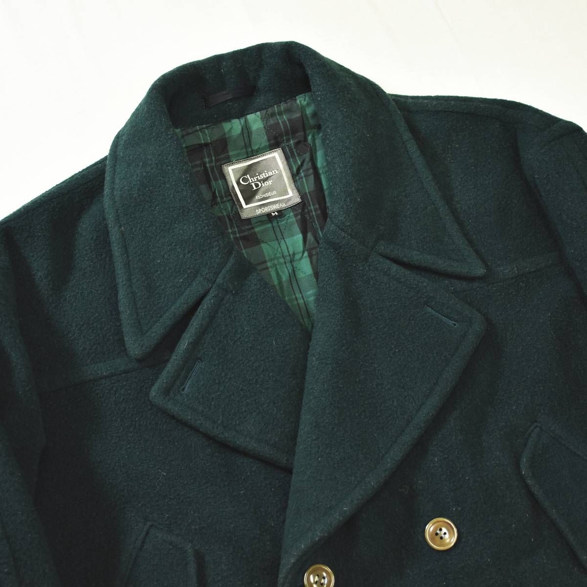 Christian Dior Monsieur ネイビーダブルブレストピーコート 80s 90s ヴィンテージ クリスチャンディオール ムッシュ Christian