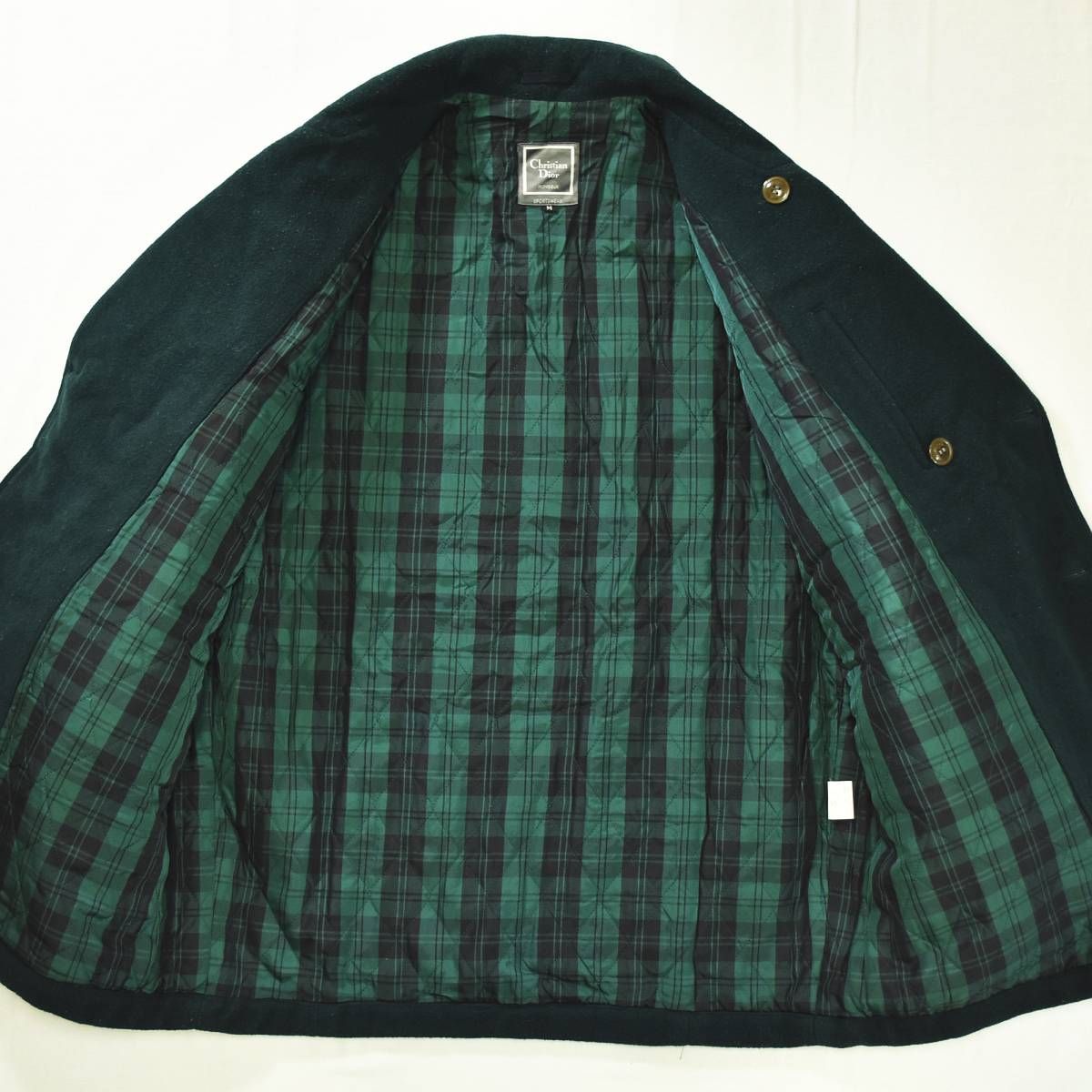 m*n様 希少✨️クリスチャンディオール ヴィンテージ ロングコート グリーン Christian Dior クリスチャンディオール MONSIEUR ステンカラー ベルト