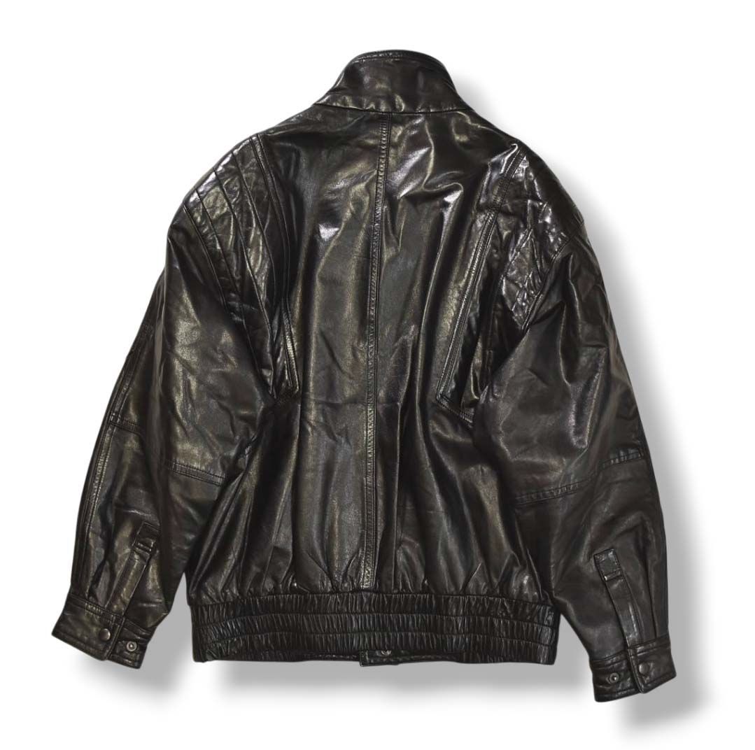 90s ヴィンテージ 日本製 unknown 牛革 レザー ジャケット スタンド