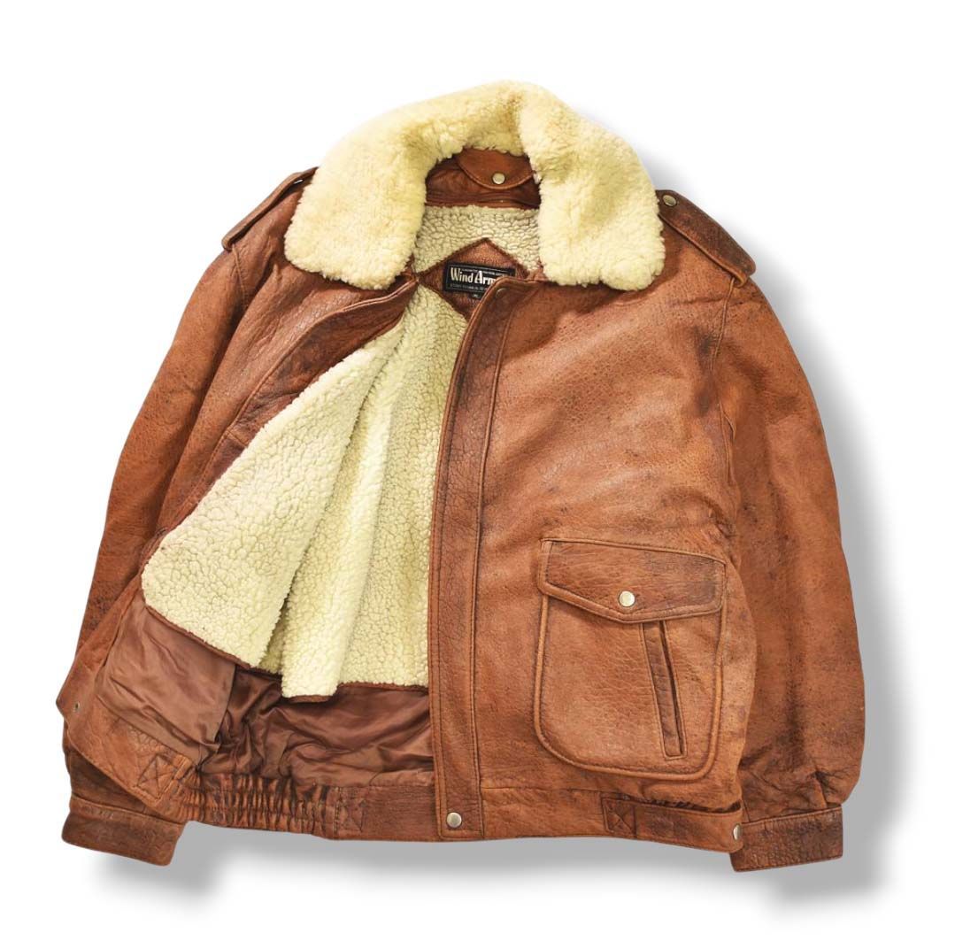 90s ヴィンテージ ウインドアーマー WindArmor 羊革 ラム レザー G－1
