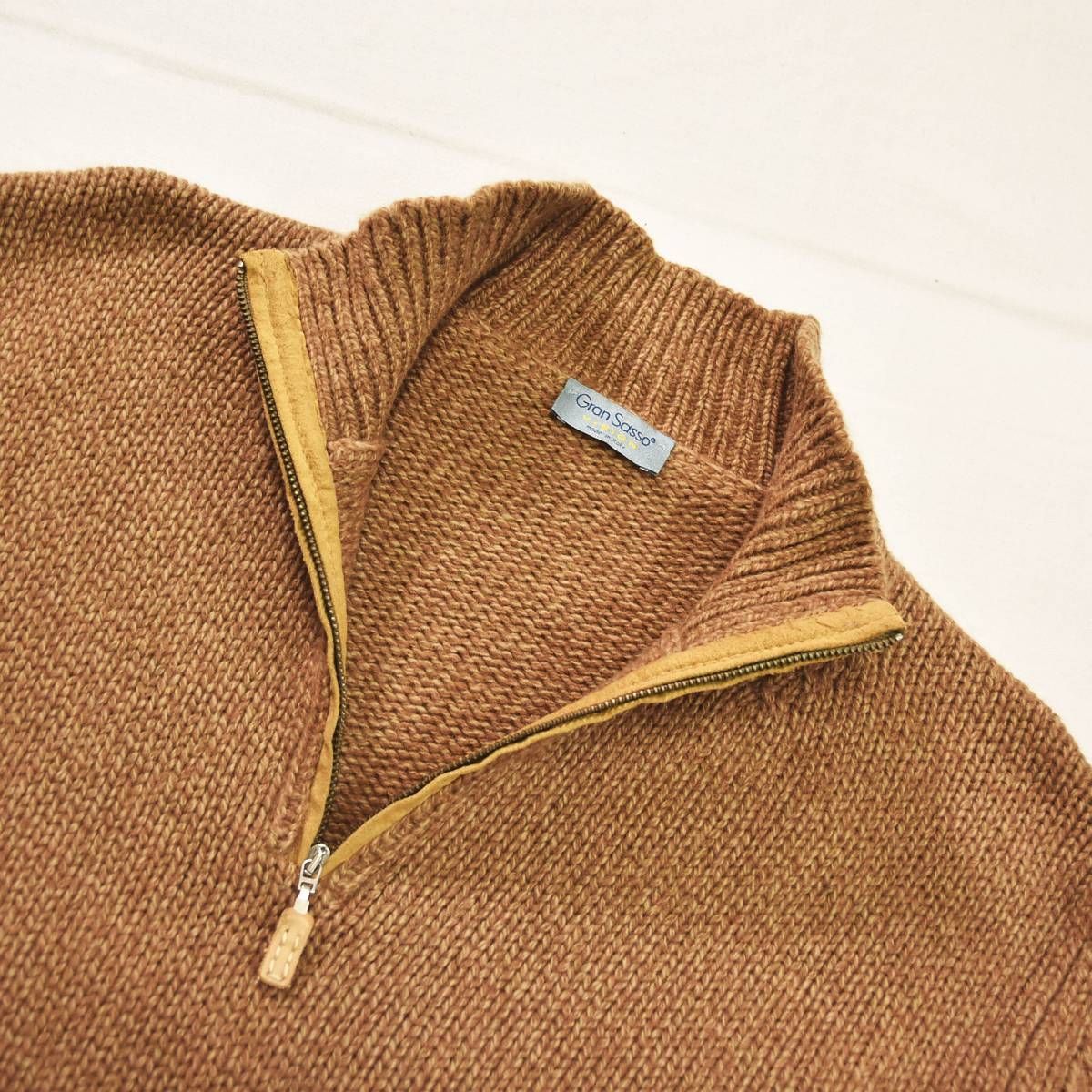 上質】 イタリア製 グランサッソ GRAN SASSO ハーフジップ ヴァージン