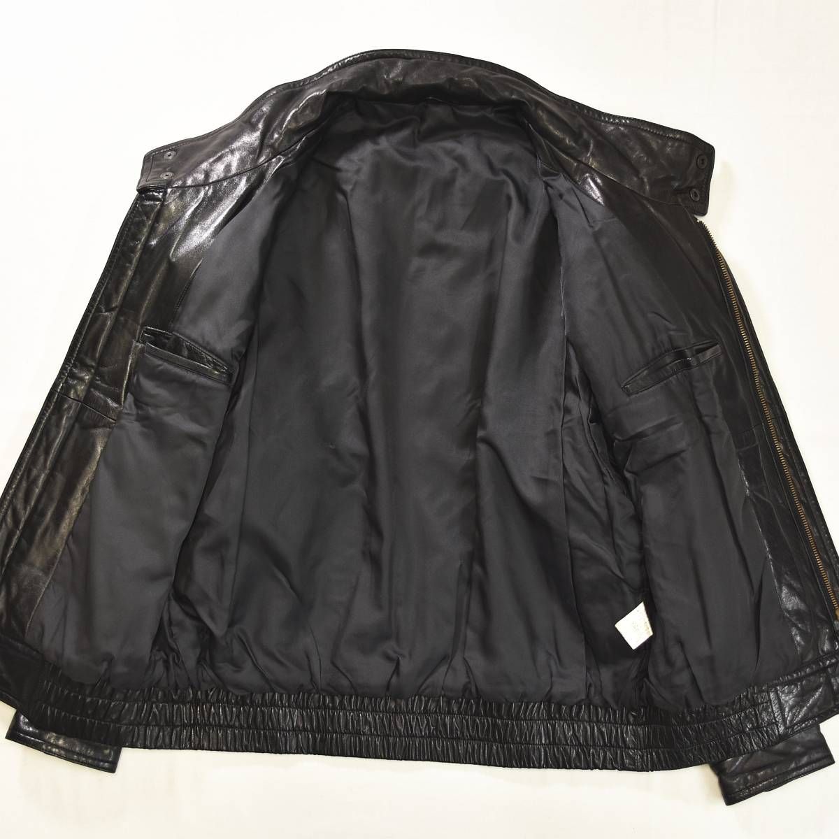 90s ヴィンテージ 日本製 unknown 牛革 レザー ジャケット スタンド