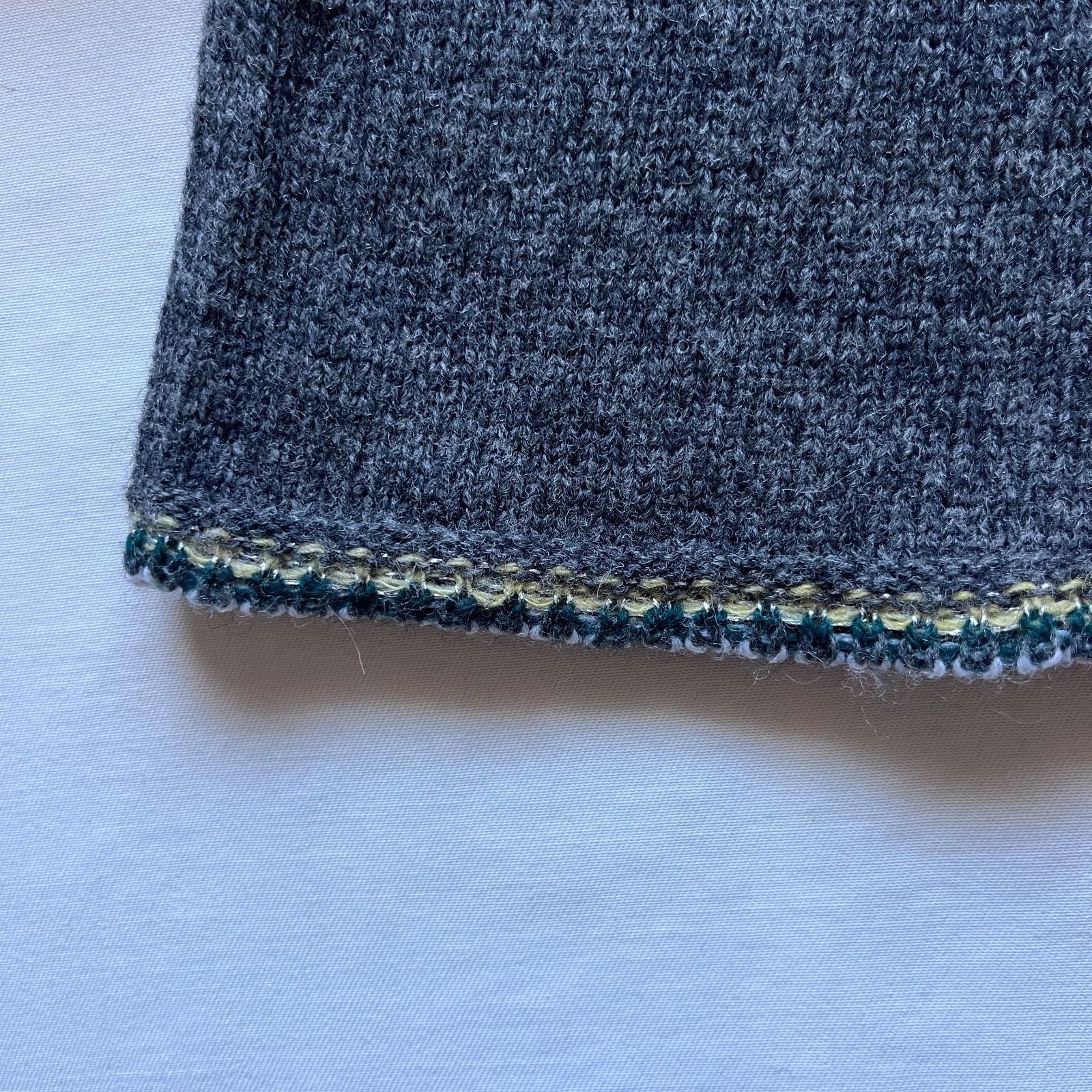 極美品【田中期】コムデギャルソンオム　ウールニットL 総柄　灰　紫　黄 Yahoo!オークション -「田中オム ニット」の落札相場・落札価格