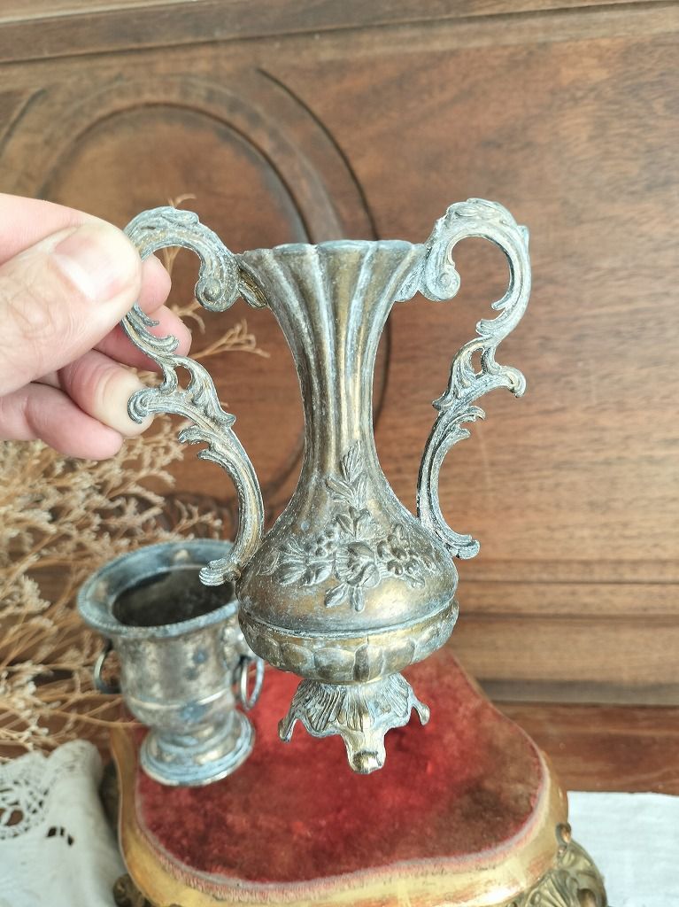 フランス アンティーク 小振り 雑貨 花瓶 ポット ブロカント 4点セット