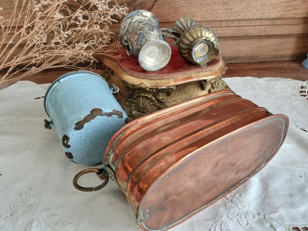 フランス アンティーク 小振り 雑貨 花瓶 ポット ブロカント 4点セット