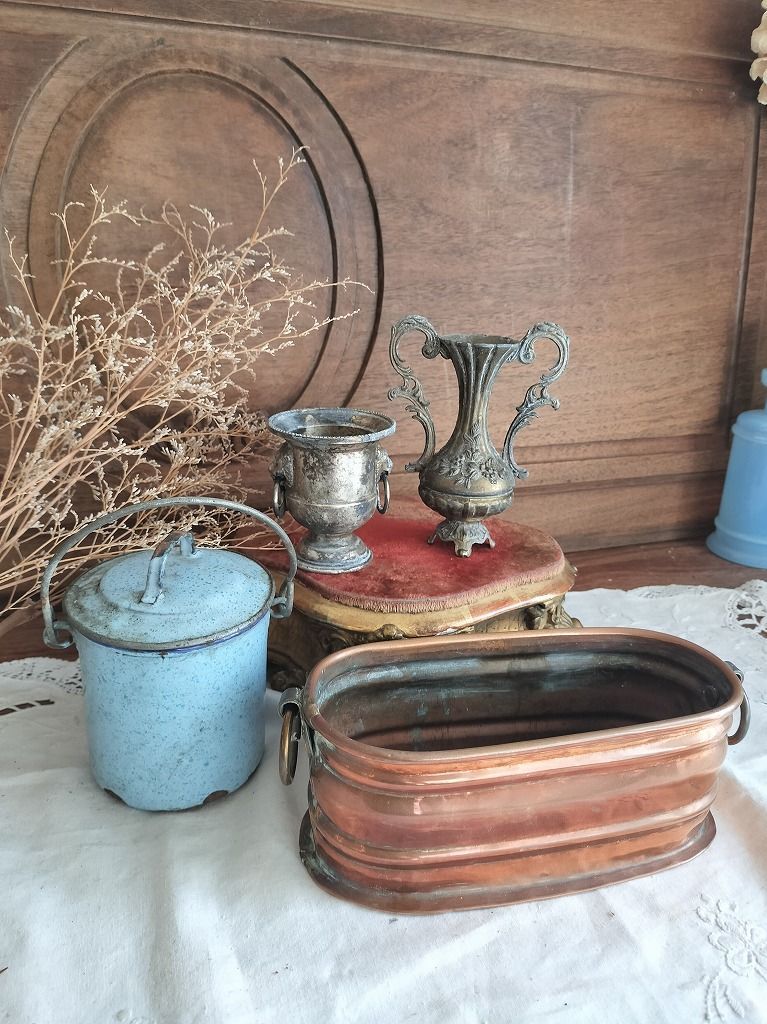 フランス アンティーク 小振り 雑貨 花瓶 ポット ブロカント 4点セット