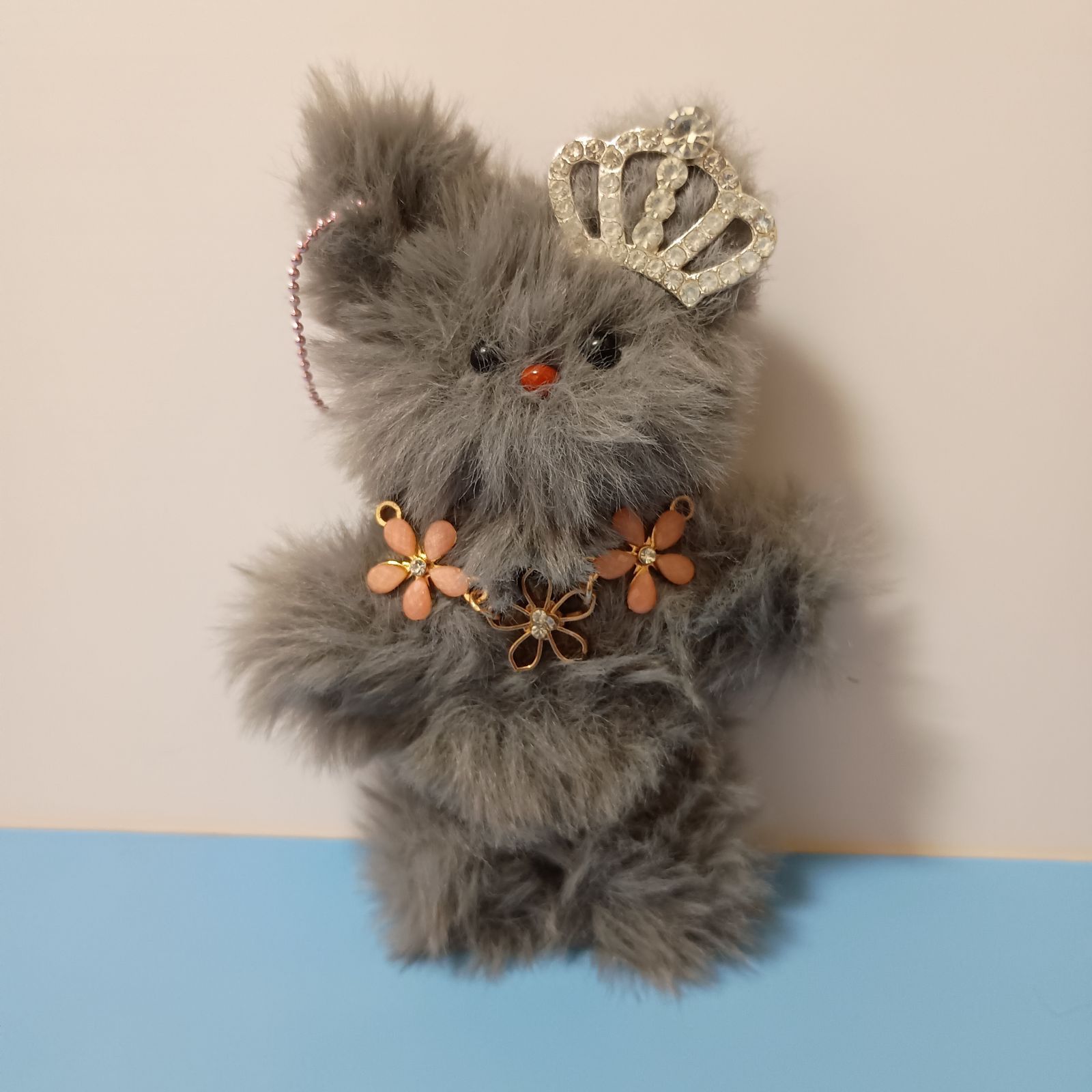 グレーのプリンセスわんちゃん モールドールチャーム モール人形【ぽて