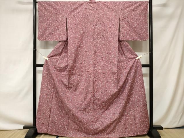 平和屋着物○訪問着 紬地 風景草花文 正絹 逸品 AABA8214ph 平和屋