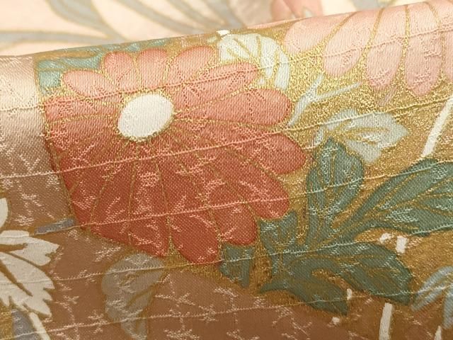 平和屋着物□訪問着 亀甲枝梅文 暈し染め 金彩 正絹 逸品 DABA3103qa