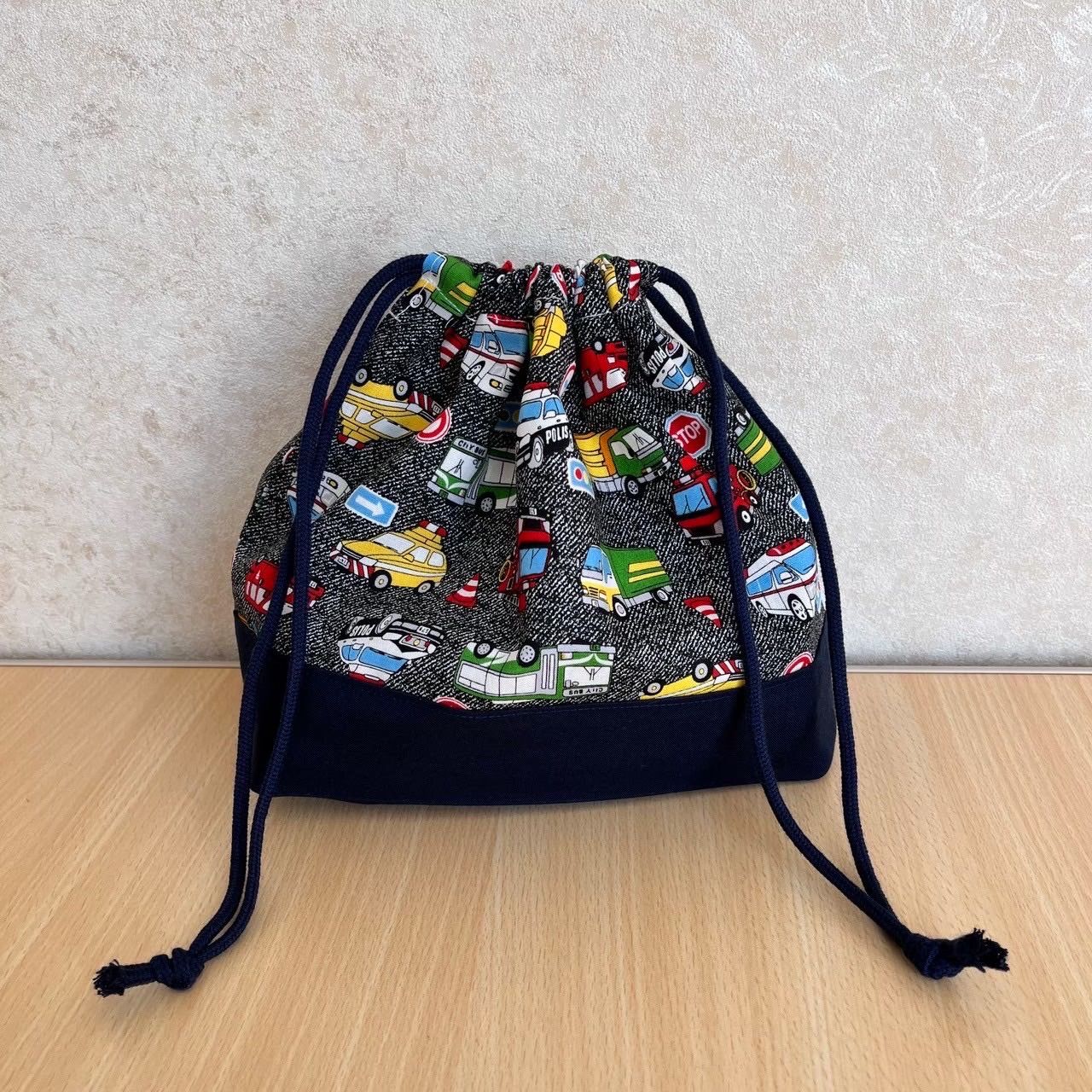 ハンドメイド 入園入学セット 3点セット はたらく車 のりもの 体操服袋