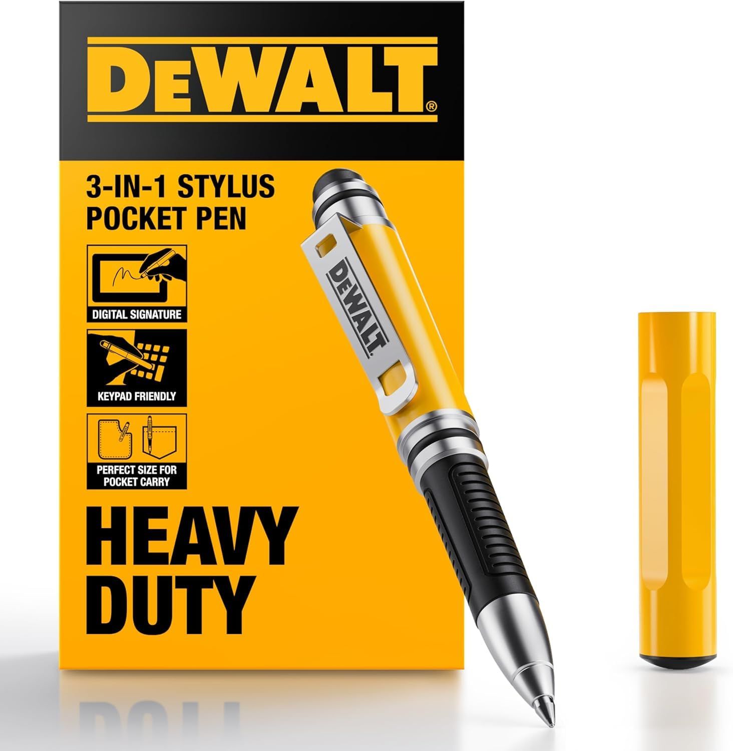 新品 DEWALT 3-in-1 スタイラスペン ? ポケットサイズスタイラスペン iPad用 ? タッチスクリーンペン ? スタイラスペンチップ付きボールペン ? キーパッドに優しいミニペン ? ブラックとブルーの