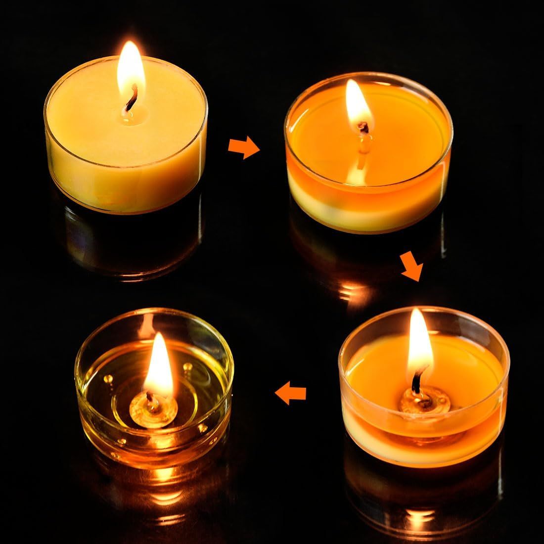 新品 Omen 天然蜜蝋ティーライトキャンドル | 25個パック | 燃焼時間4