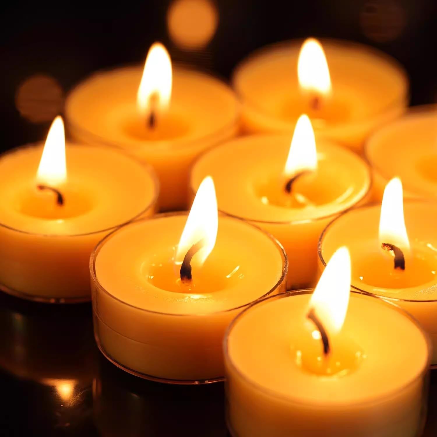 新品 Omen 天然蜜蝋ティーライトキャンドル | 25個パック | 燃焼時間4