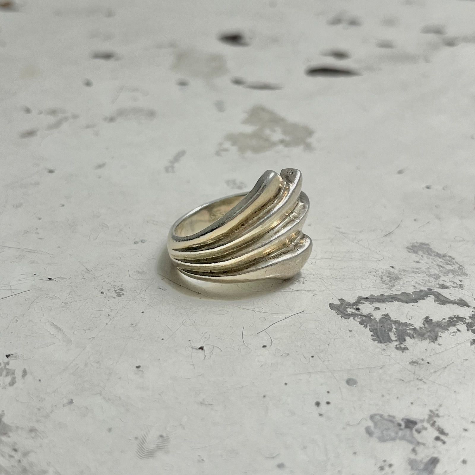 シンプル スラッシュライン 925シルバー ヴィンテージ シグネット