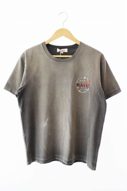 【中古】MASU エムエーエスユー 25AW ヴィンテージ加工 ウォッシュド ロゴ 半袖Tシャツ M25F9CS010 46 黒 ブラック MASU エムエーエスユー 25AW WASTED EXPLORER CREW T-SHIRT BLACK