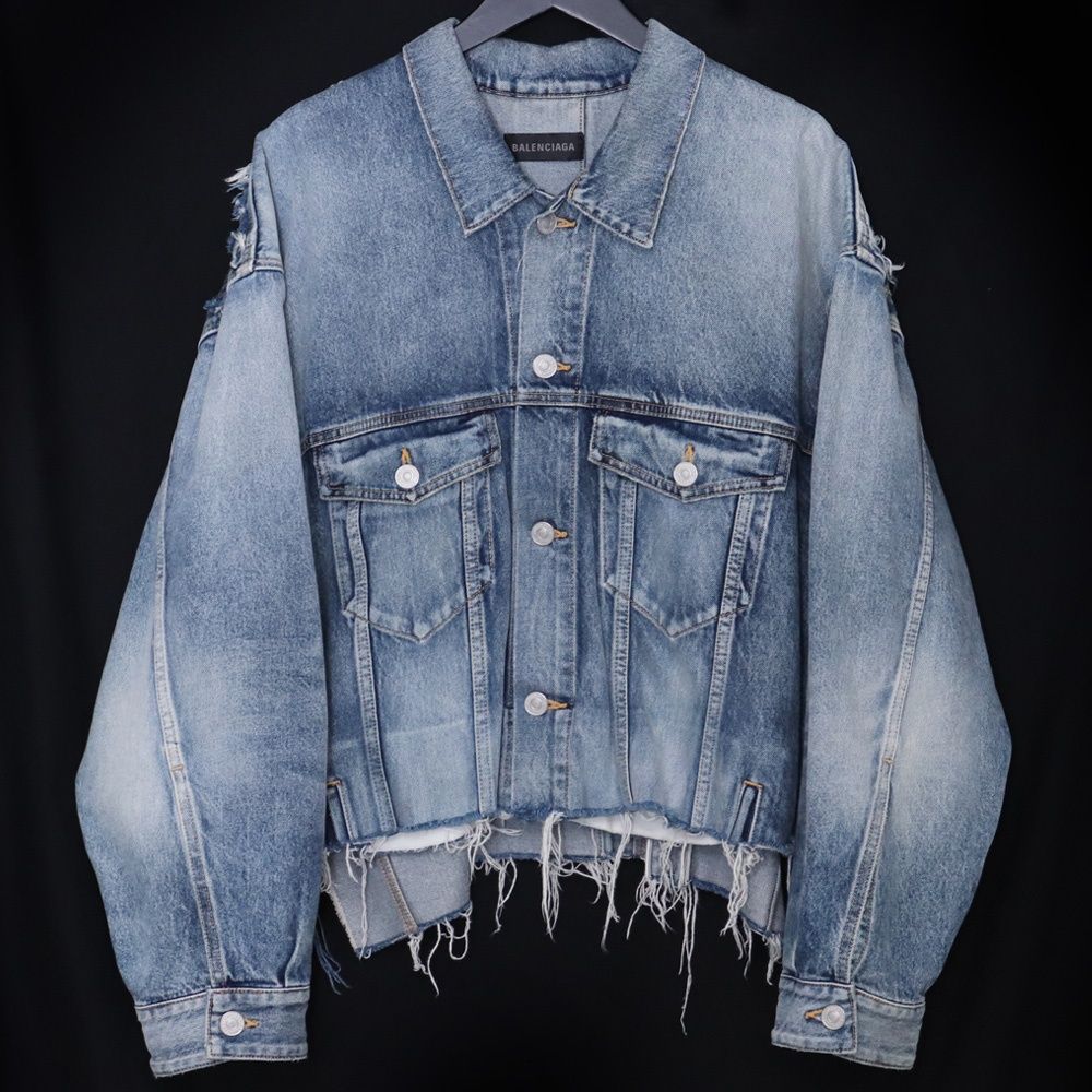 BALENCIAGA デコンストラクテッドパネルデニムジャケット Lサイズ インディゴ 704527 TNW01