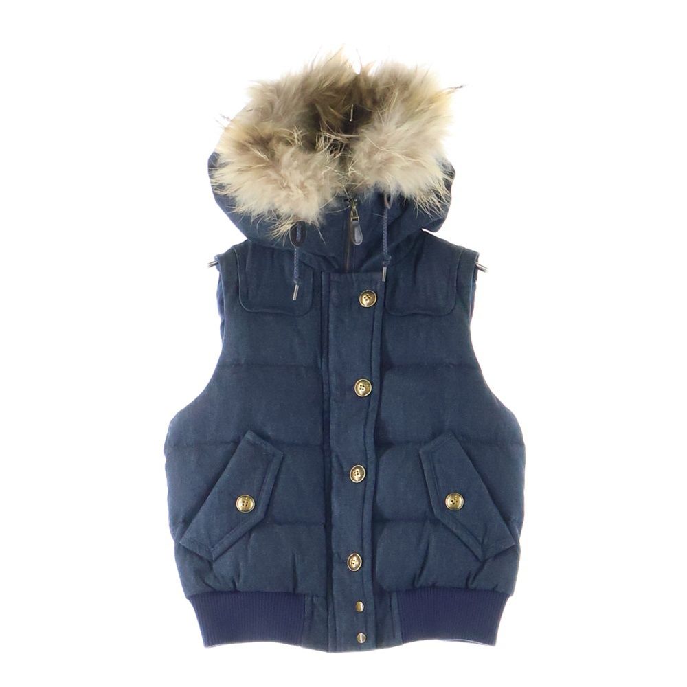 BURBERRY BLUE LABEL バーバリーブルーレーベル　ダウンベスト BURBERRY BLUE LABEL (バーバリーブルーレーベル) ファー フーデッド