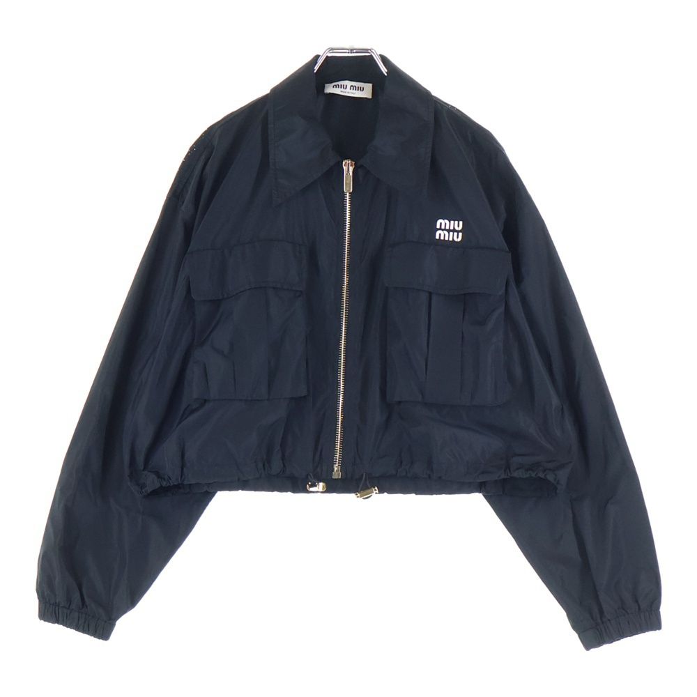 miumiu (ミュウミュウ) 23SS ラバーロゴプリント シルク混 ジップ