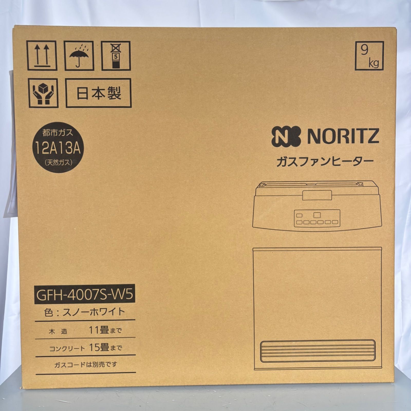 ノーリツガスファンヒーター 12A13A都市ガス2021/12購入ガスコード付 大阪ガス 都市ガス(12A 13A)用ファンヒーター 140-5753 ノーリツ製 (3m