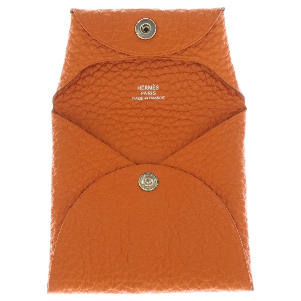 HERMES (エルメス) バスティア コインケース 小物入れ オレンジ系 トゴ