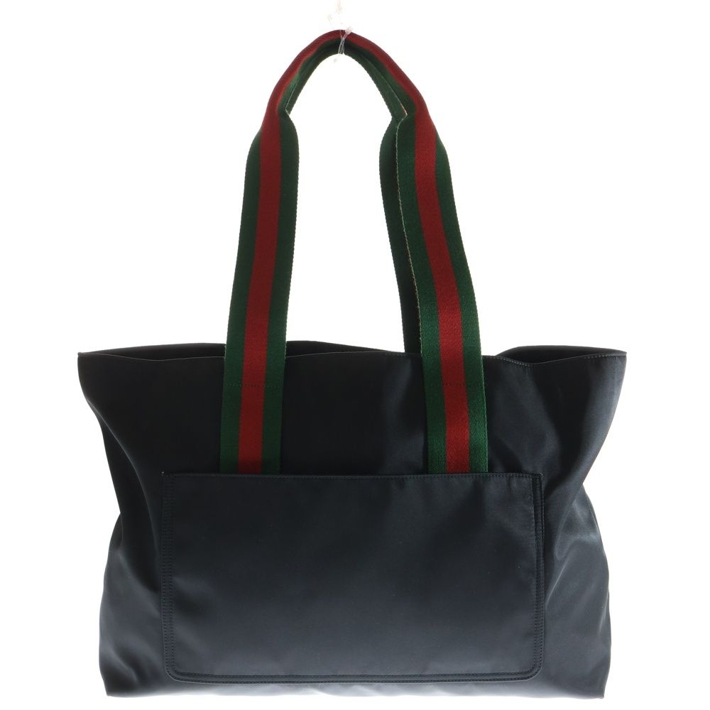 Gucci ブラック トートバッグ GUCCI (グッチ) シェリー ロゴ ラージ トートバッグ ハンドバッグ