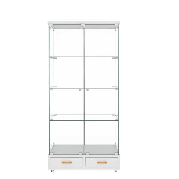 ガラス収納キャビネット コレクションケース 4段 ハイタイプ 飾り棚