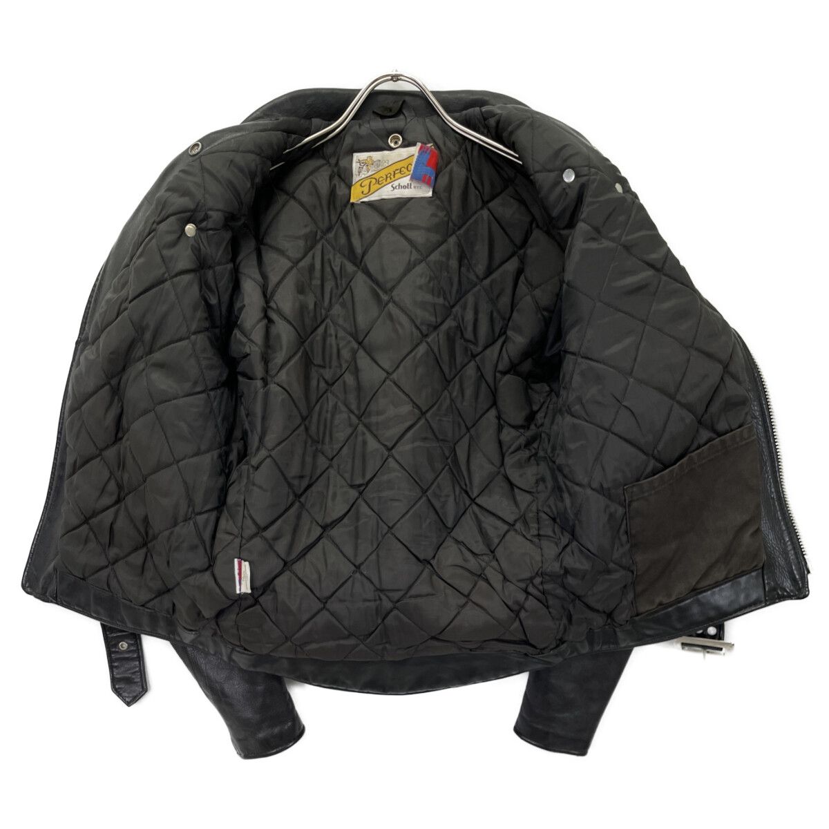 SCHOTT ショット USA製 80-90's ﾊﾞｲｶｰﾀｸﾞ後期 118 ﾌﾞﾗｯｸ ｶｳﾊｲﾄﾞ ﾀﾞﾌﾞﾙ